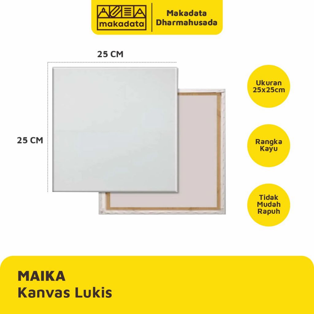

CANVAS | KANVAS LUKIS POLOS PUTIH MAIKA UKURAN 25X25CM (1 PCS)
