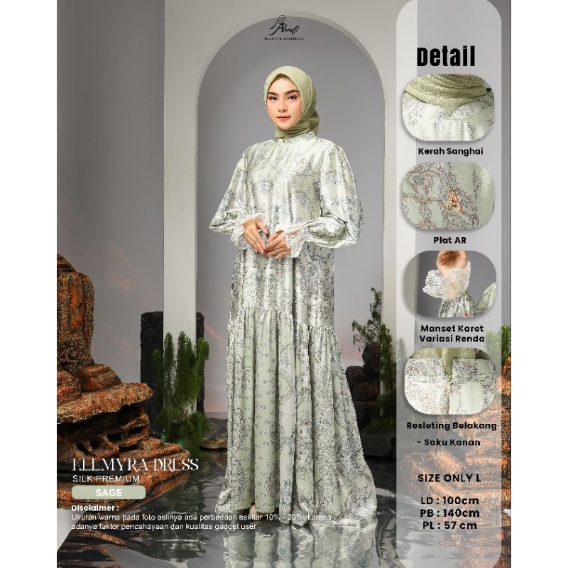 Dress Terbaru Motif Terbaru AR Rafi - Klemyra Dress - Gamis Motif Terbaru Silk Premium - ORI BY AR R