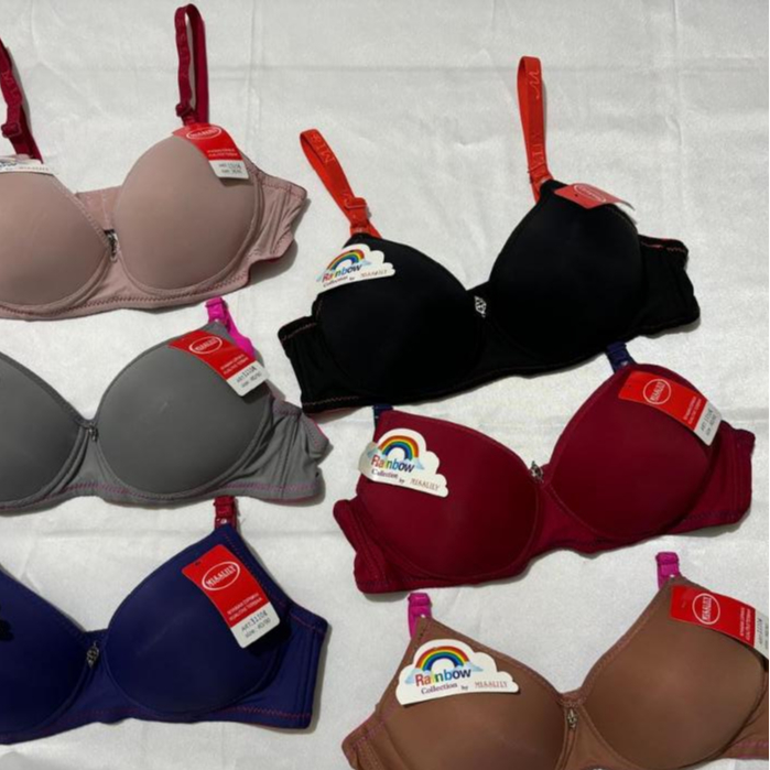 BRA WANITA TANPA KAWAT MOTIF POLOS KUALITAS PREMIUM WARNA RAINBOW BH PEREMPUAN IMPORT MISSLILY 11104