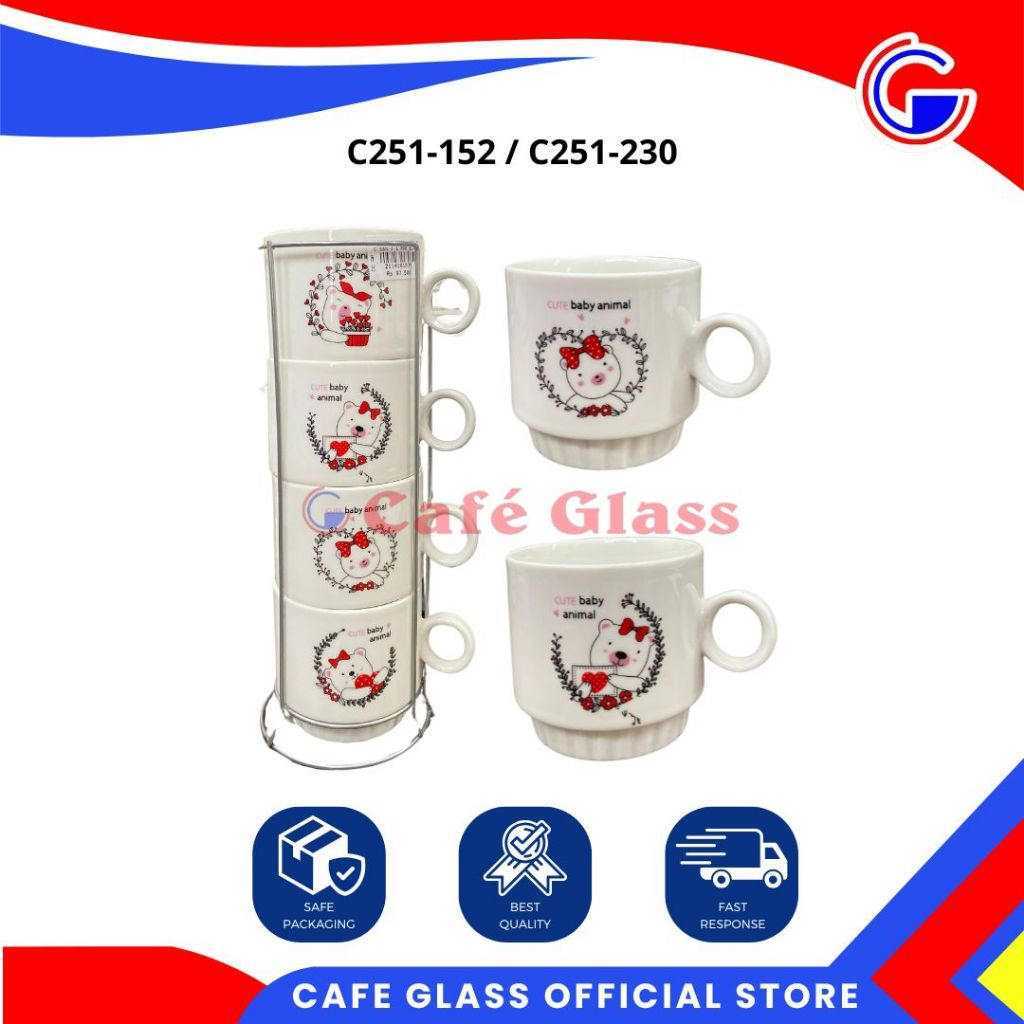 Cangkir Set - Cangkir Set Hello Kitty - Cangkir 4 Set - Cangkir Lucu