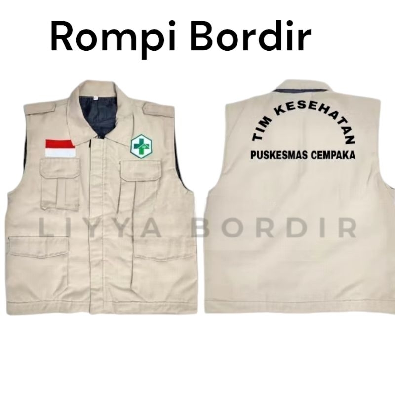Rompi TIM Kesehatan Rompi Puskesmas Rompi Safety First Rompi K3 Custom Nama Lembaga