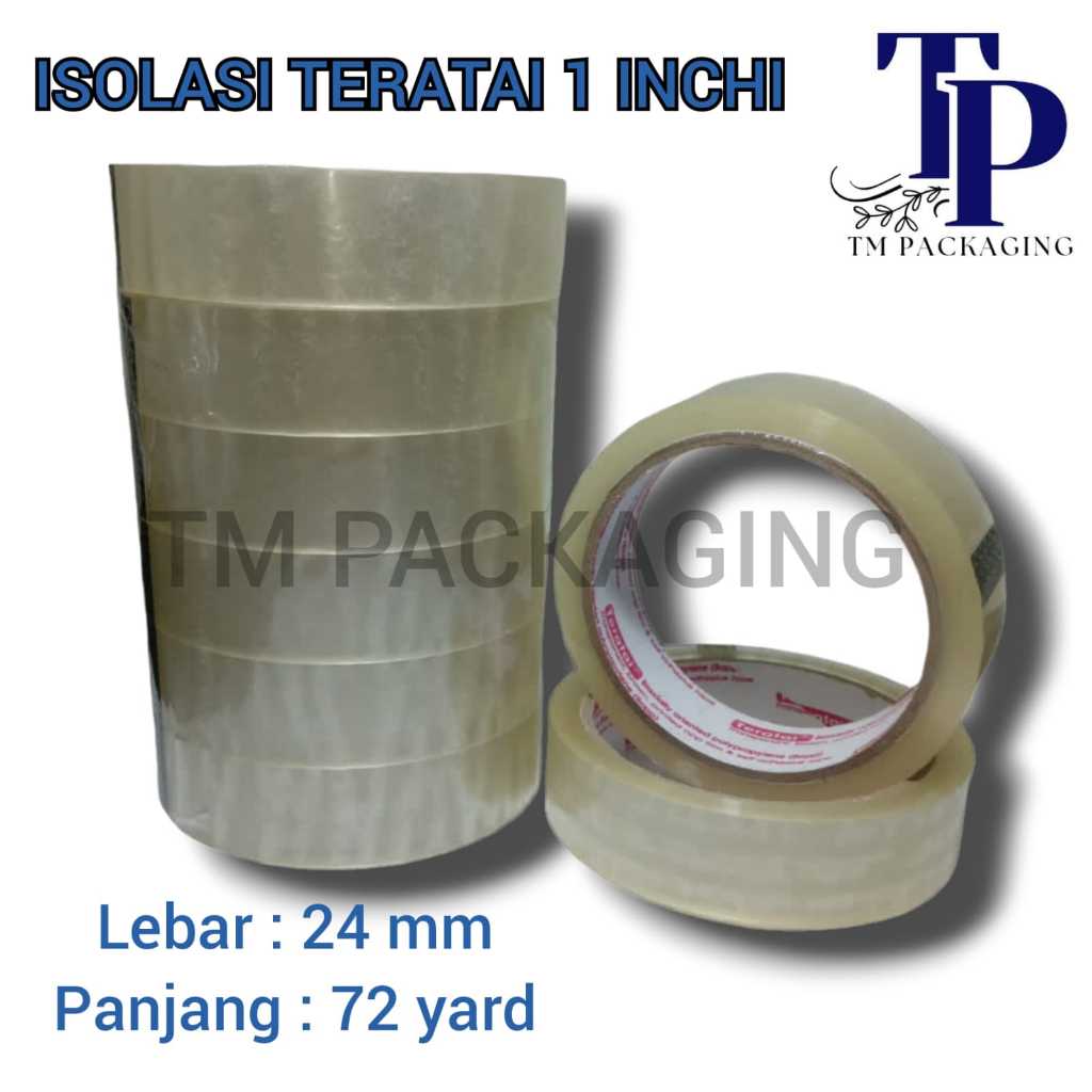 

TERATAI BENING 1" INCH ISOLASI LAKBAN SELOTIP BENING TRANSPARAN 24MM