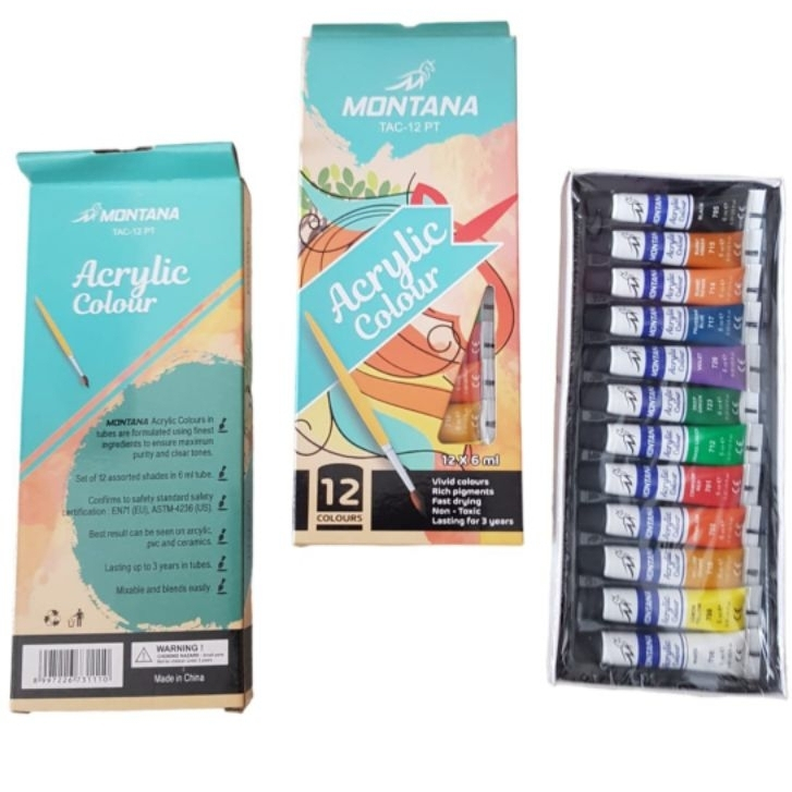 

CAT WARNA AKRILIK ACRYLIC COLOR 12pcs MONTANA MURAH
