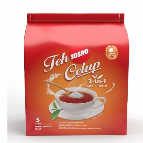 

Teh Celup Sosro 2 IN 1 Teh+Gula 5 tea bags