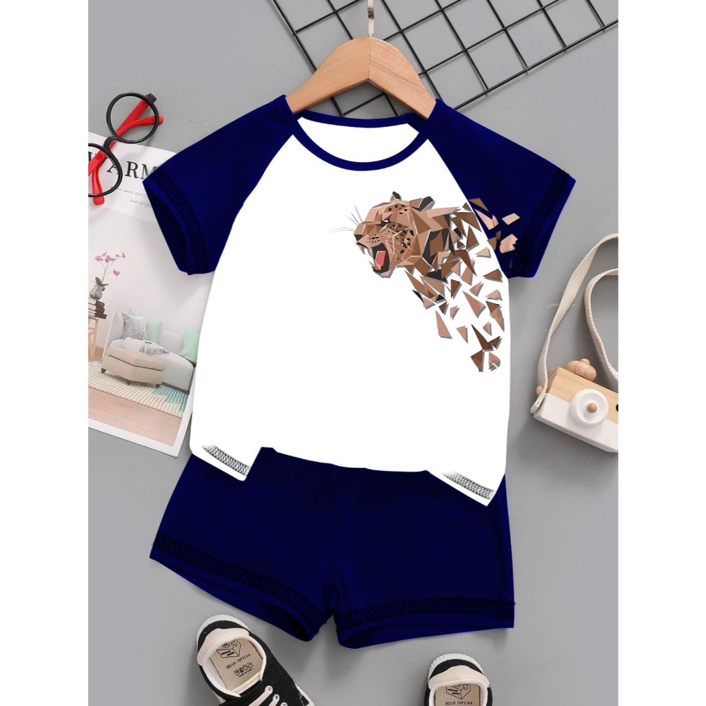 SETELAN BAJU ANAK SET BAJU MOTIF MACAN BEST SELLER FJ-8954