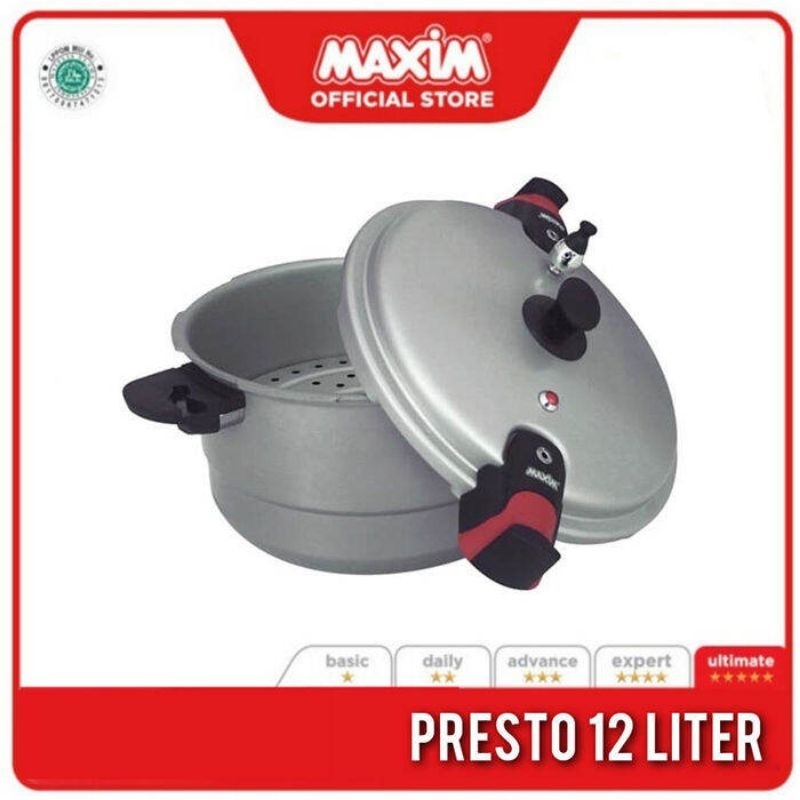 Maspion MAXIM-12L Panci Presto 12 Liter Aluminium Silver
