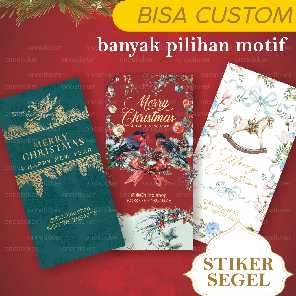 

Stiker Segel Christmas | Stiker Segel Box Hampers Kue Kering Custom
