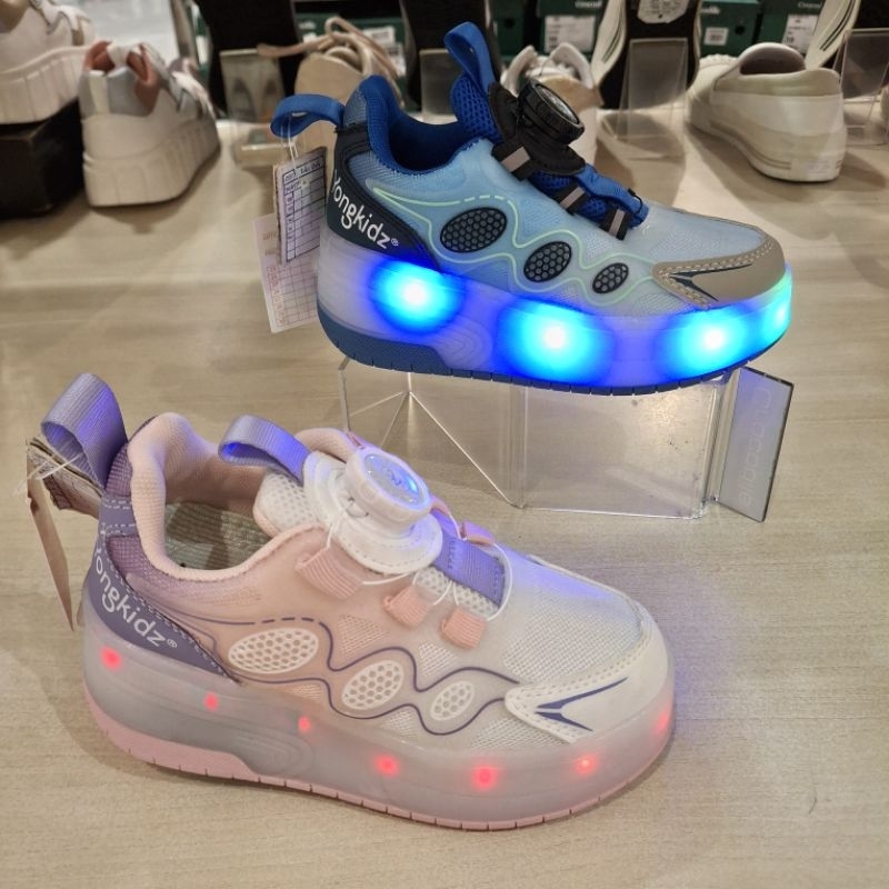 Yongkidz new sepatu sneakers/sepatu roda lampu bisa nyala warna/warni anak cewek/cowok ori size 28-3