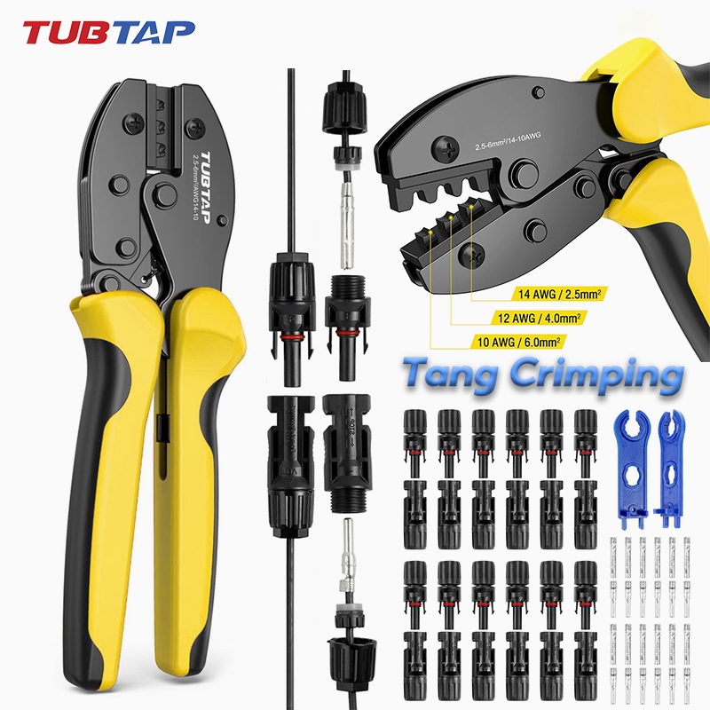 TUBTAP Alat Crimping Surya Untuk Lug Kabel PV 2.5/4/6 mm (AWG14-10)