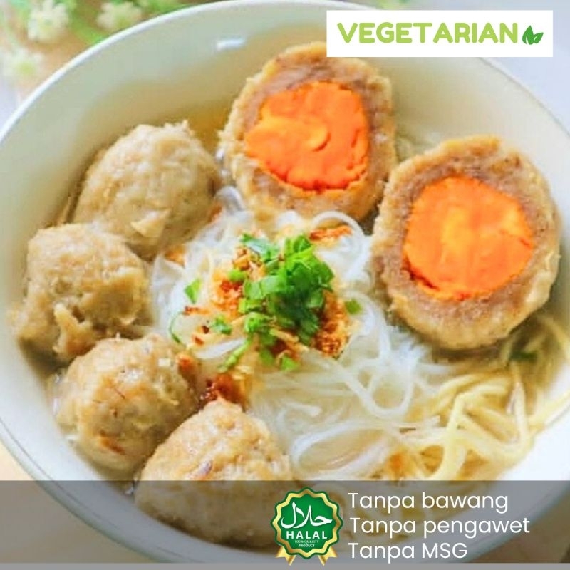 

VEGGIE CORNER Bakso Telur Asin + Bumbu Kuah + Sambal Vegan Vegetarian Frozen Food