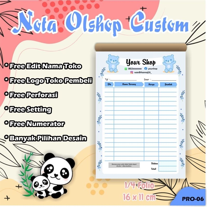 

Nota Full Color Bisa Custom Pemesanan Bisa Satuan