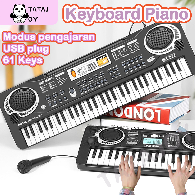 Tatajoy Keyboard Piano Anak Digital Elektrik 61 Keys  Pioano Keyboard Listrik Anak dan Dewasa Piano 