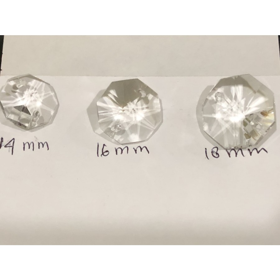 Aksesoris Kristal lampu hias lilin chandelier oktagon 2 lubang 18 mm