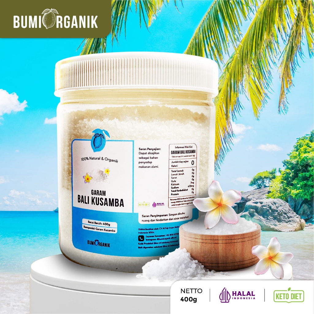 

GARAM KUSAMBA ORGANIK BALI 400G GARAM LAUT MURNI PREMIUM ASLI TANPA CAMPURAN ASLI 100% ORIGINAL / KUSAMBA SEA SALT / GARAM BALI KUSAMBA / GARAM KUSAMBA ORGANIK / KUSAMBA SEA SALT / NUTRIFARM / BRAGG/ DARI BUMI /GEMELI LEMOVITA NUTRILOGY OFFICIAL BEORGANIK
