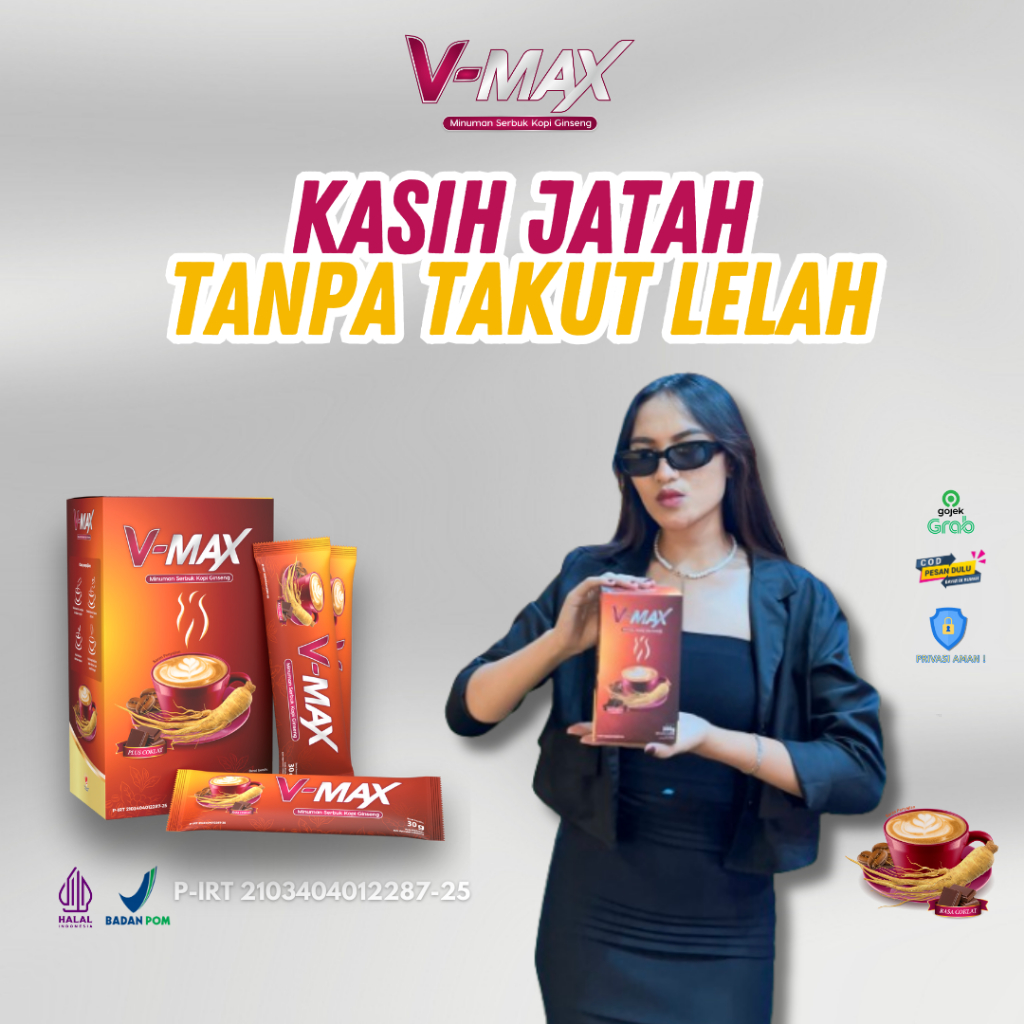 

V-MAX Coffee Minuman Serbuk Kopi Ginseng Rasa Cokelat Untuk Wanita