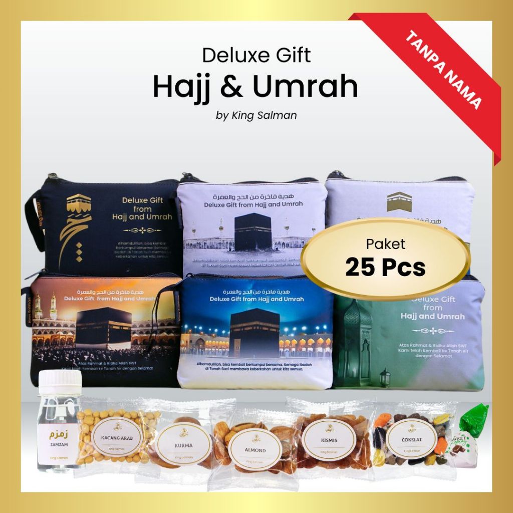 

Pouch Non Custom | MARWAH 25 PCS | OLEH-OLEH UMROH & HAJI PREMIUM | King Salman Deluxe Gift