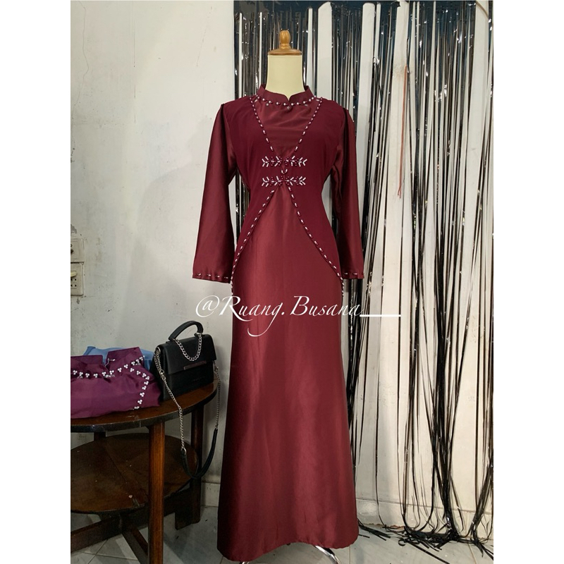 Gamis Payet Tulang TERBARU | Dengan Payet Mutiara | Gamis| Gamis Terbaru| Gamis Kondangan| Gamis Pes