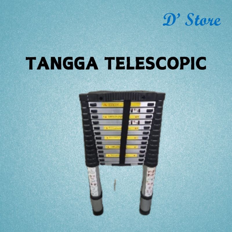 Tangga Telescopic Single 4,4 Meter - Tangga Lipat Aluminium Portable Ringkas & Murah