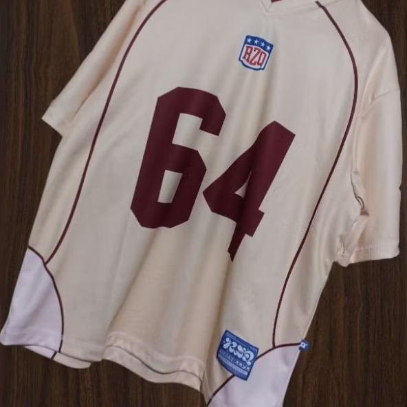 Jersey RZQ/Adeva 64/krem dan merah maroon