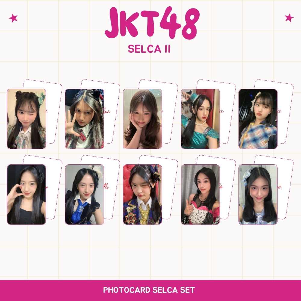 PHOTOCARD JKT48 SELCA 2SISI (ISI 5 PCS + LAMINASI 2 SISI) TANDA TANGAN TTD KPOP CARDS IDOL KOREA PRE