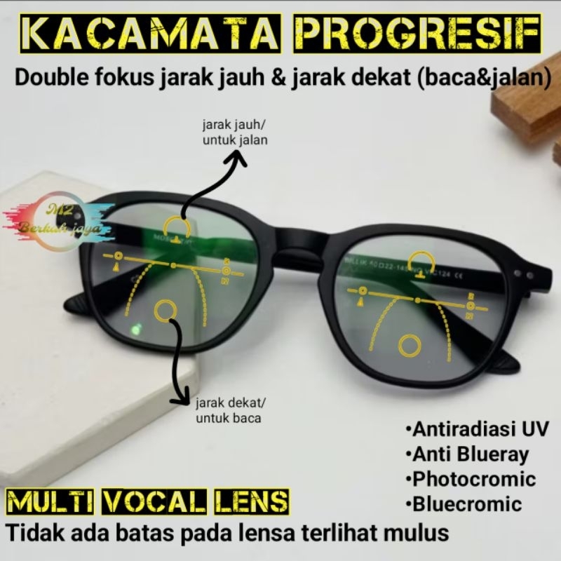 Kacamata baca progresif photocromic pria wanita double fokus frame 124 kacamata wanita baca | kacama