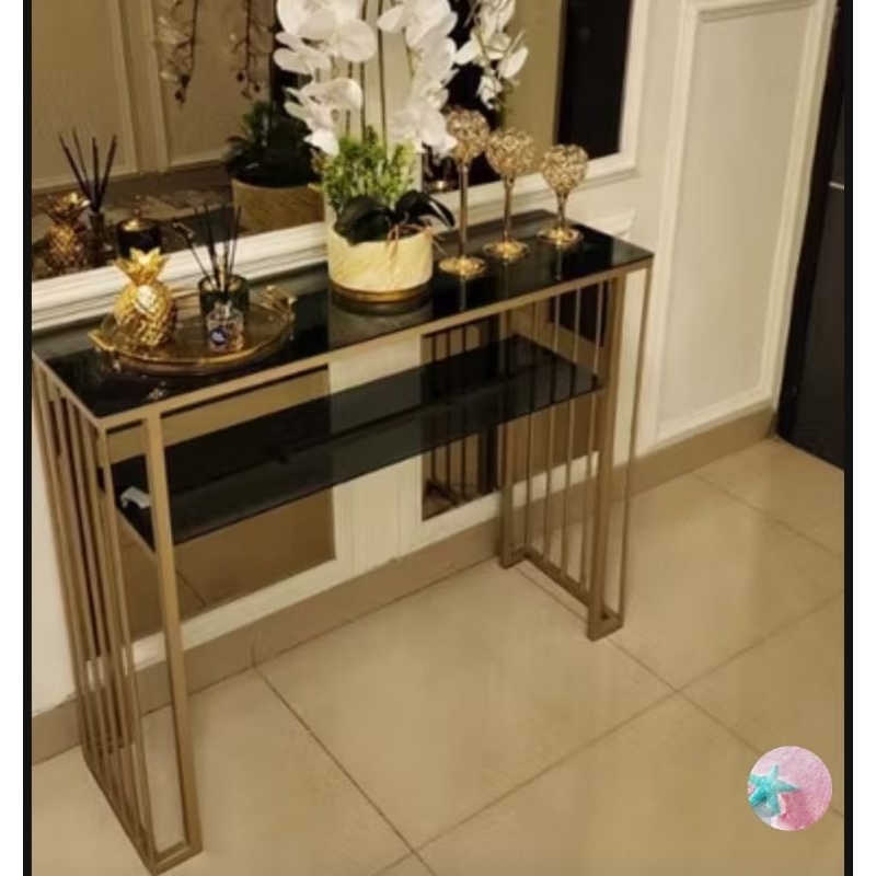 CUSTOM MADE MEJA NAIL ART | Meja Nail Art kaca 5mm | Meja konsol T80 P100cm