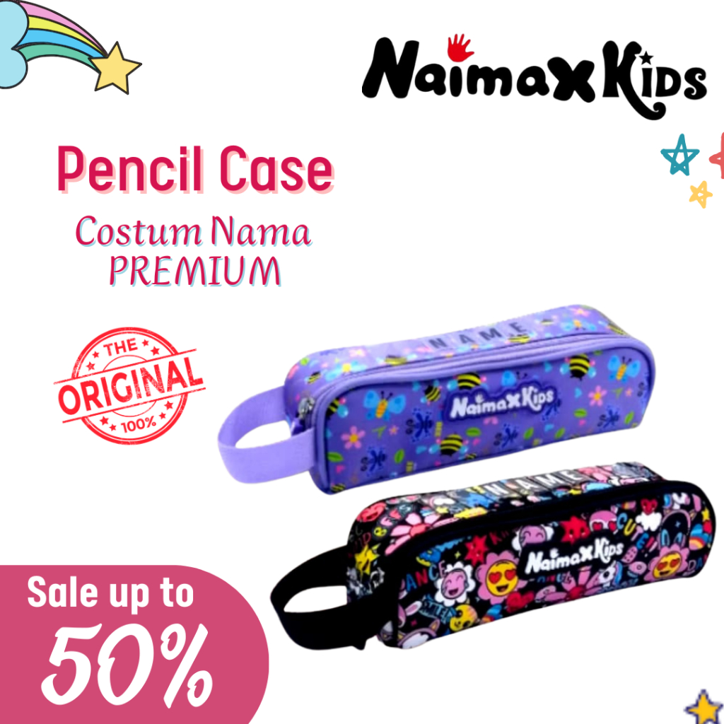 Pencil Case Custom Nama | Naimax kids Pencil Case Small Anak Perempuan