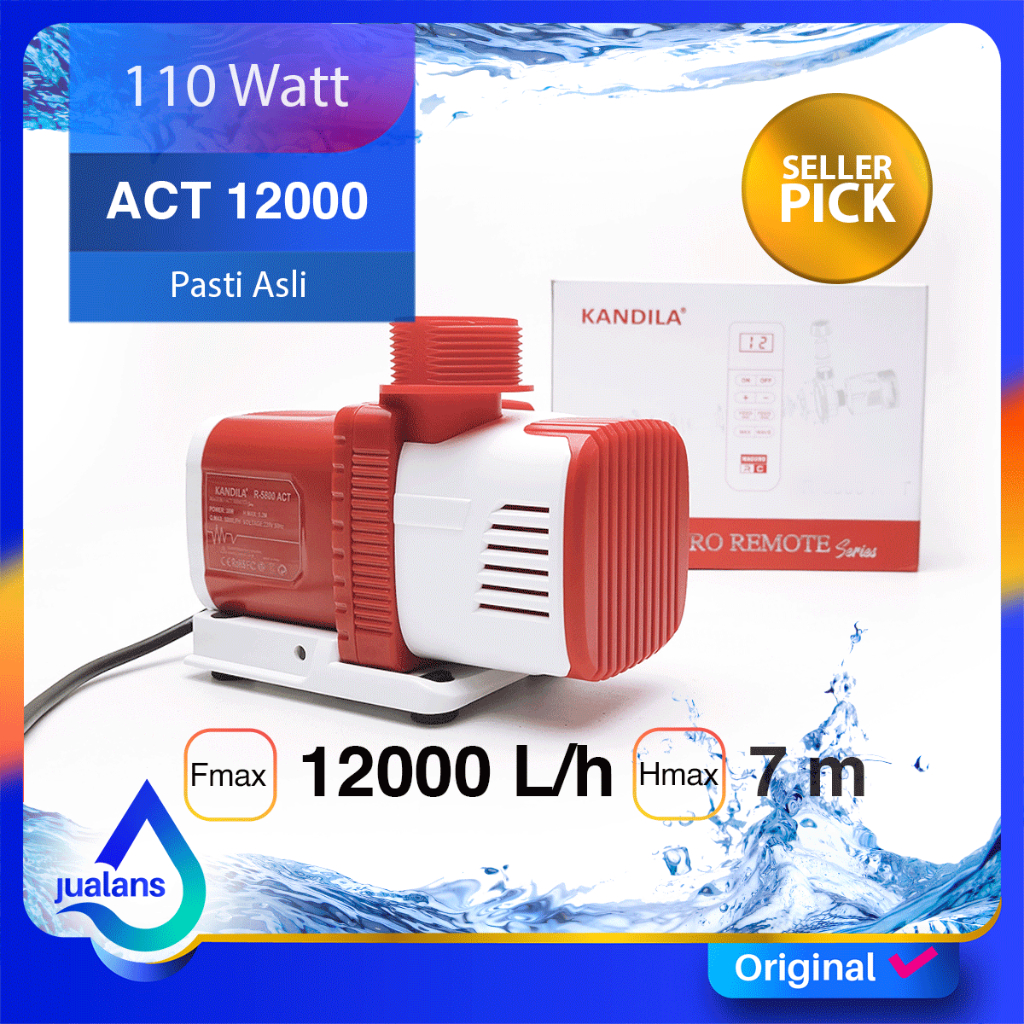 KANDILA MAGURO REMOTE ACT 12000 Pompa Aquarium Kolam 12000 LH dengan Remote