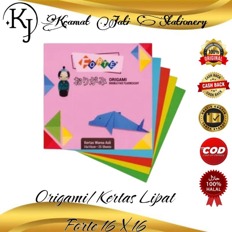 

Origami/Kertas Lipat Forte 16 X 16 Dua Sisi Warna Isi 25 Lembar (1 Pcs)