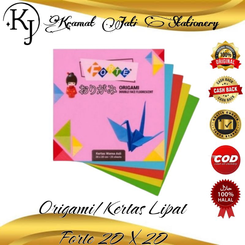 

Origami/Kertas Lipat Forte 20 X 20 Dua Sisi Warna Isi 25 Lembar (1 Pcs)