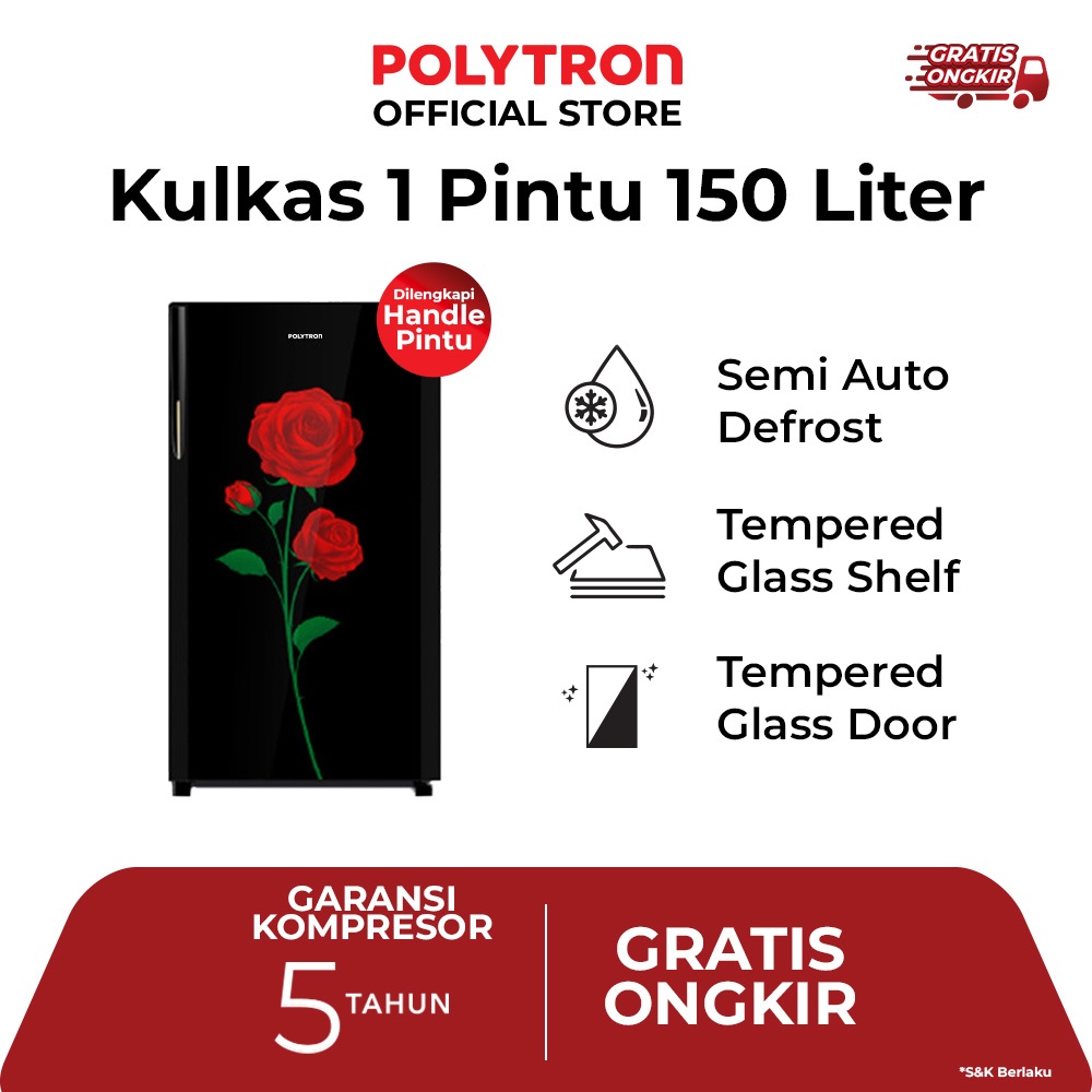 POLYTRON Kulkas 1 Pintu Belleza Varia 150 liter PRA 15DRX