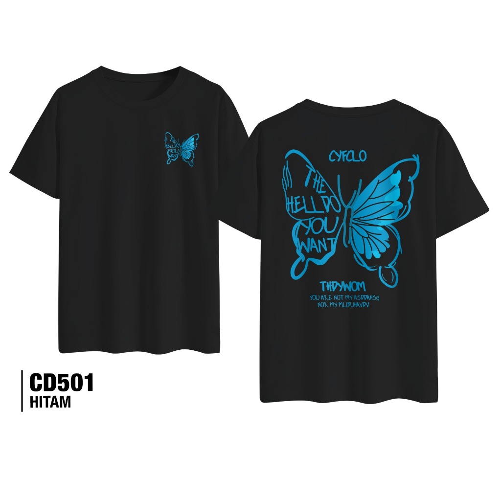 ORI Cyfclo Baju Kaos CD501 Thdywom Butterfly Terbaru Atasan Lengan Pendek Unisex