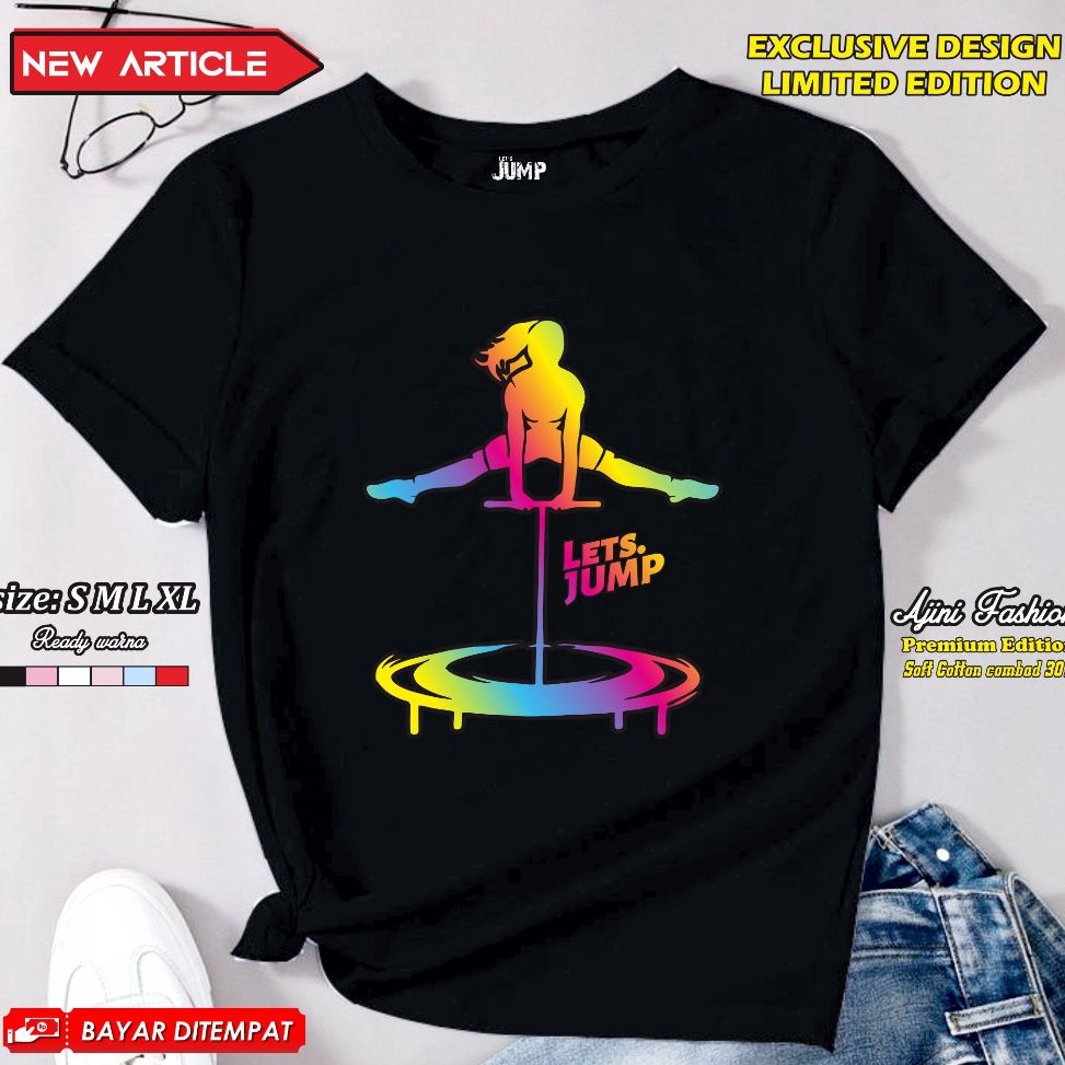 KODE G78Y kaos trampoline atasan olahraga trampolin baju trampolin sports senam gym  trampoline grad