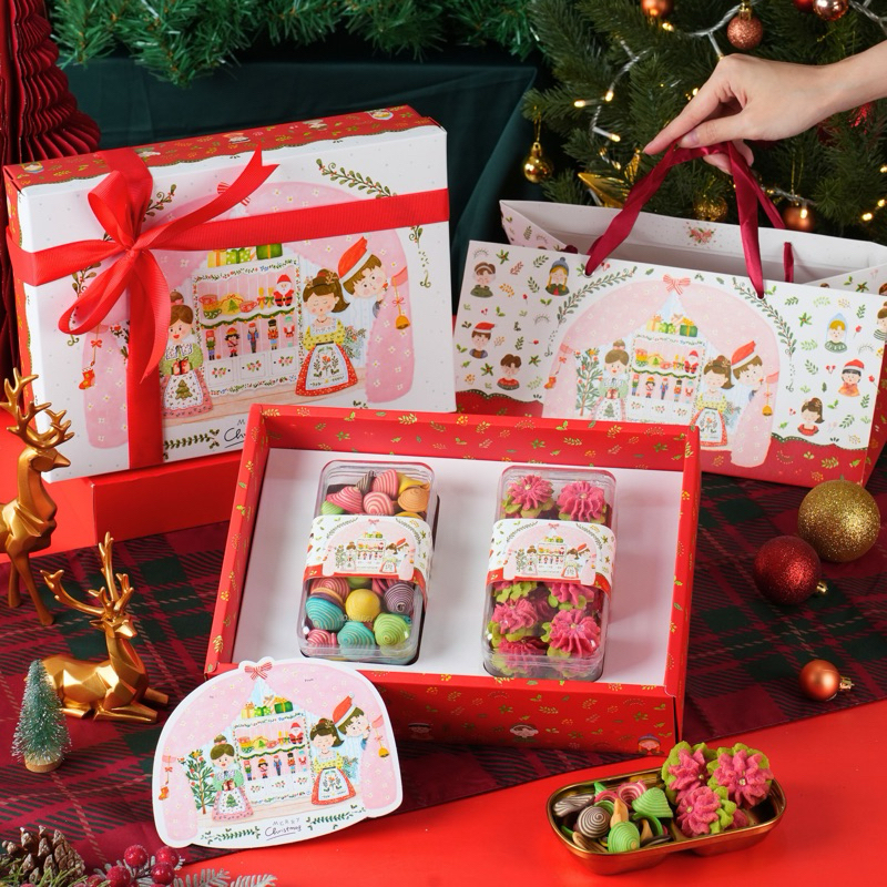 

Souvenir Hamper Parcel Kado Natal | Christmas Souvenir Gift Box ~ (2 Toples 500GR) Cookies / Snack