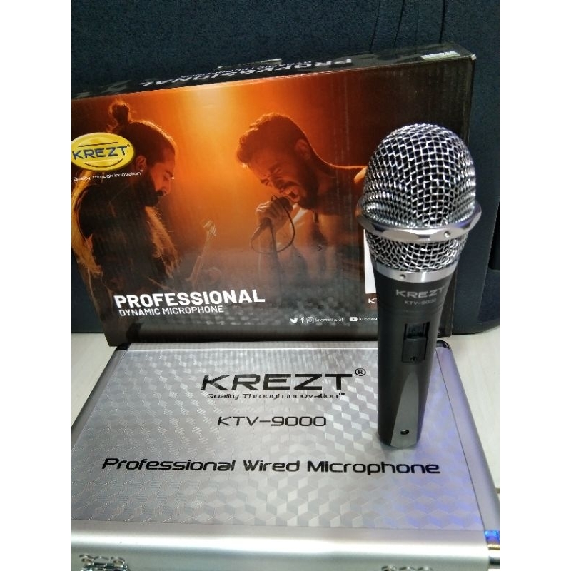 MIC KABEL KREZT KTV-9000 ORIGINAL - PROFESIONAL MICROPHONE DYNAMIC KREZT KTV-9000 Mic kabel mic pega