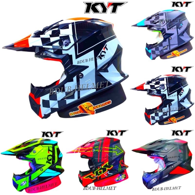 HELM KYT NEW CROSS BLACK RED DOFF 100% ORIGINAL SNI-DOT