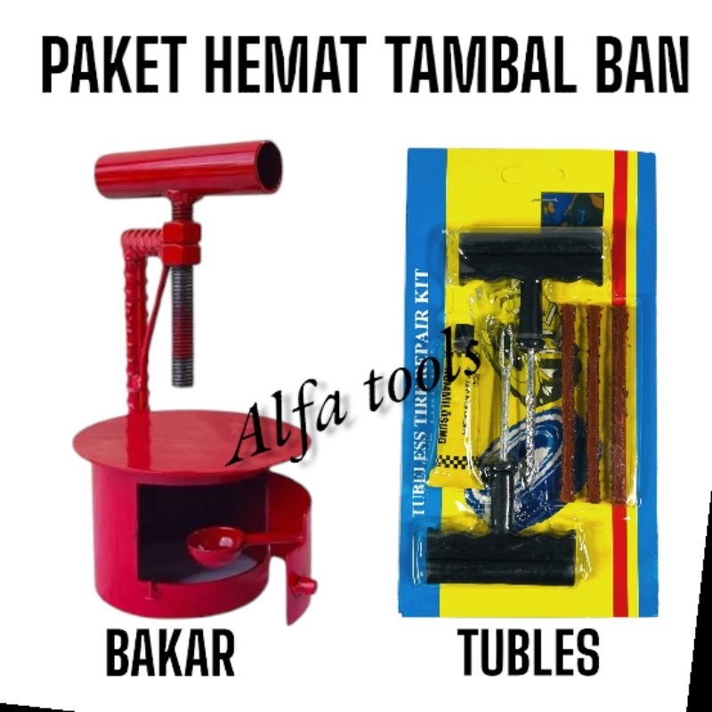 SEPAKET Alat Tambal Ban Bakar dan Tubeles Alat Tambal Ban Bakar Motor Lengkap Manual Mini Apirtus Al