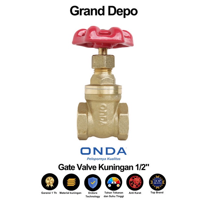 LANGSUNGATC Onda Gate Valve Kuningan 12  Gate Valve 12  Stop Kran Kuningan Onda