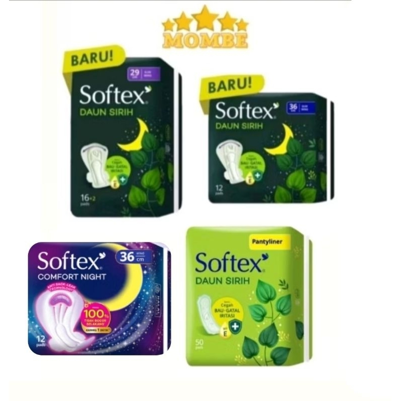 SOFTEX DAUN SIRIH + VITAMIN E - PEMBALUT & PANTYLINER WANITA 36CM & 29CM