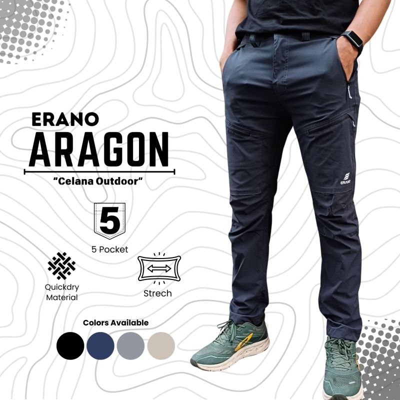 ERANO ARAGON - CELANA GUNUNG PANJANG - CELANA OUTDOOR LAPANGAN HIKING PRIA WANITA QUICKDRY