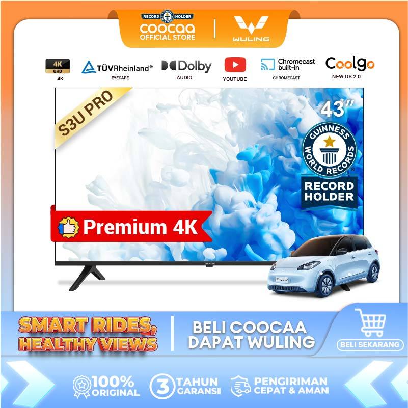 COOCAA 43 inch Smart TV - Digital TV - 4K - UHD - Dolby Audio - Youtube - Mirroring - Boundless -Bro