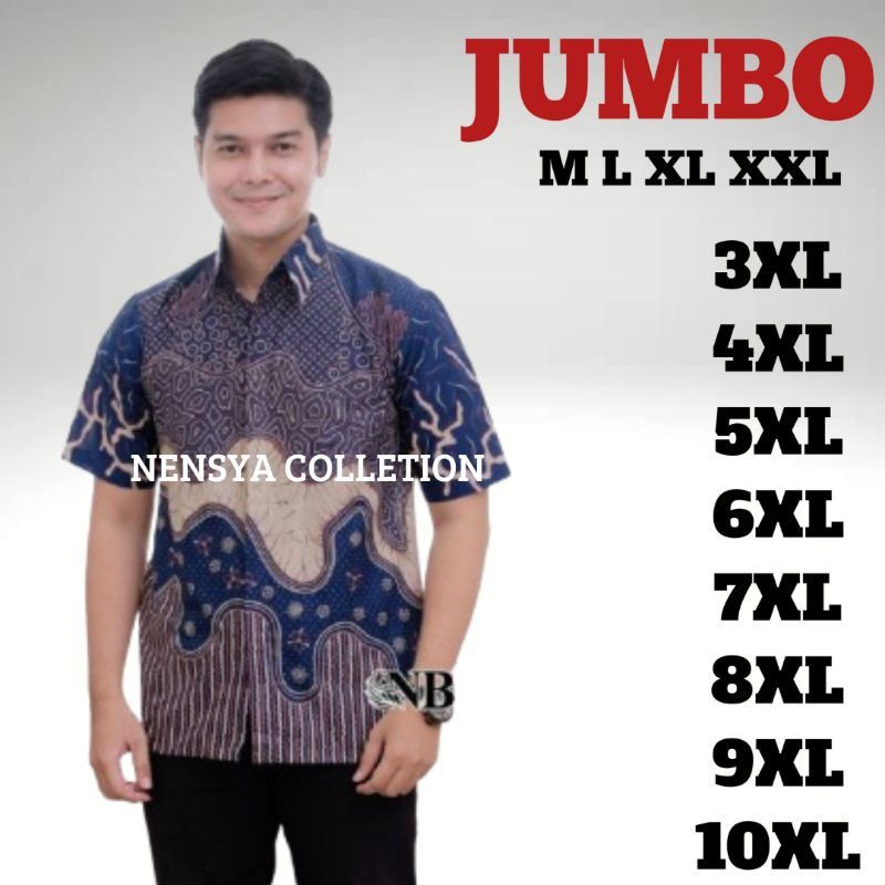 Promo kemeja batik pria lengan pendek Big size