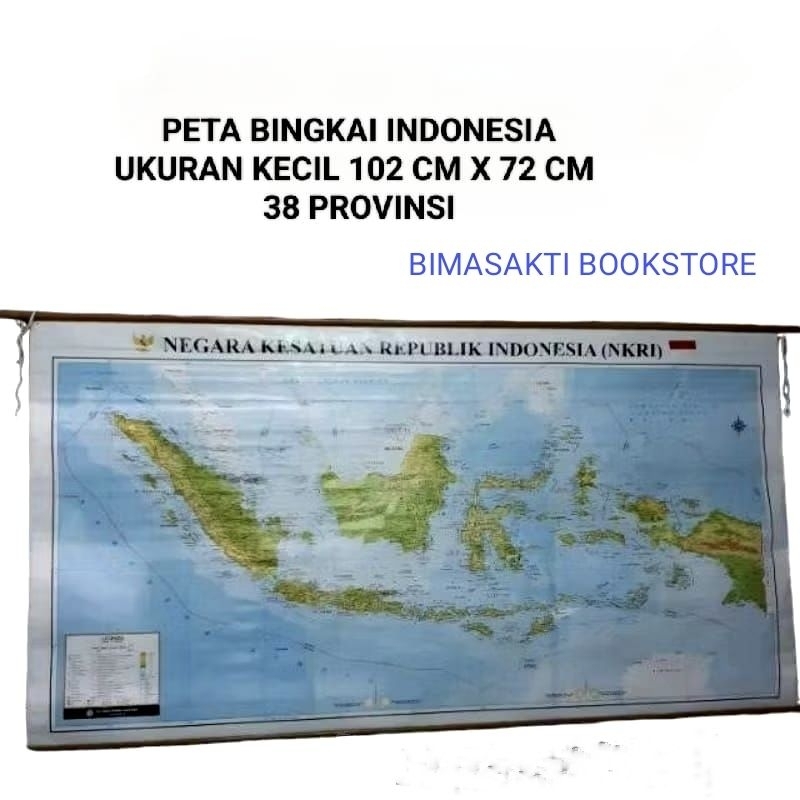 

PETA INDONESIA BINGKAI 38 PROVINSI TERBARU UKURAN KECIL 102 X 72 CM TERLARIS COD