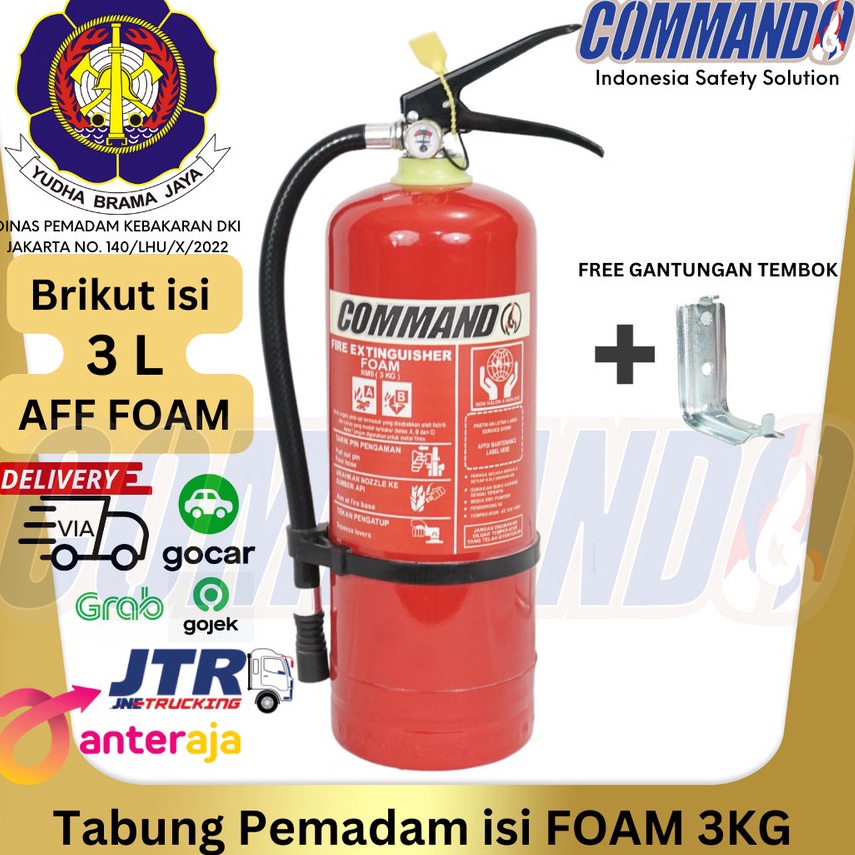 Mau APAR FOAM 3 KG COMMANDO  AFF FOAM 3 L  Komplit Set