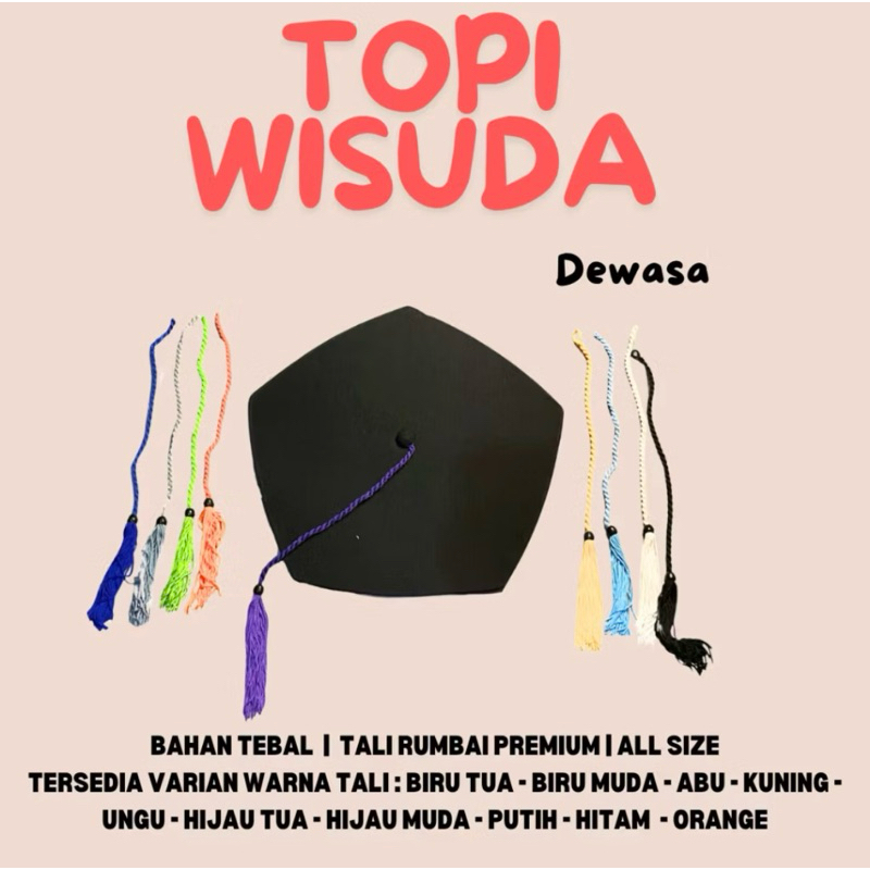 TALI TOGA WISUDA / TALI TOPI WISUDA / RUMBAI TOGA WISUDA WARNA LENGKAP
