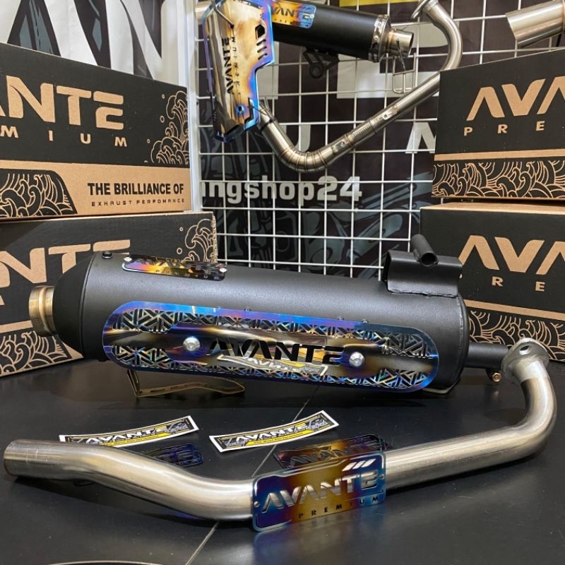 Knalpot Fullsystem Original AVANTE PREMIUM Type AVA S1 Free Cover Tameng BLUE MOON motor Vario Pcx A