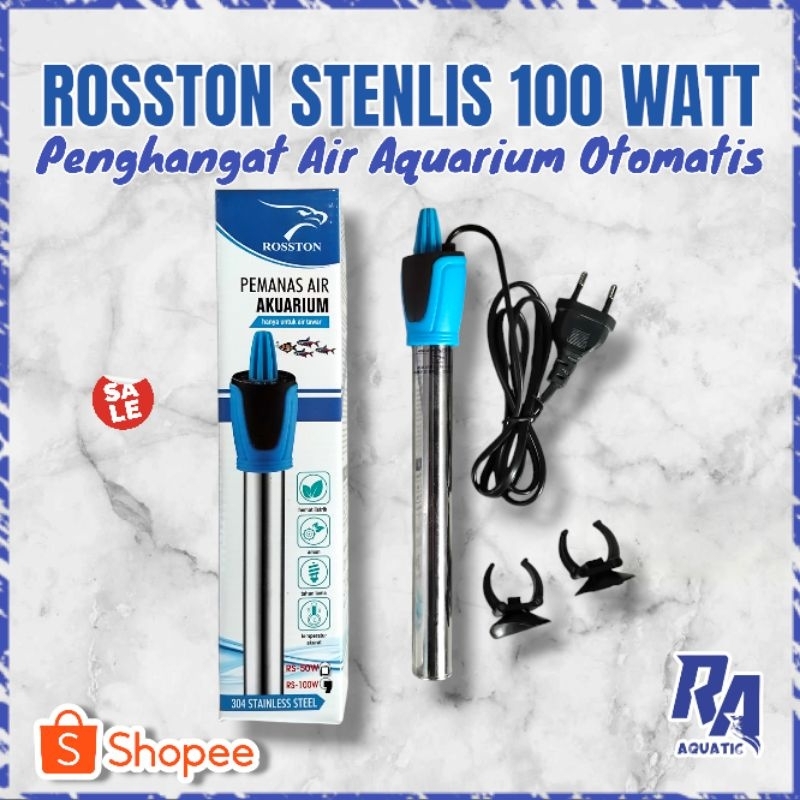 PROMO HEATER PEMANAS Aquarium Ikan Hias Stenlis ROSSTON HEATER STENLIS 100 WATT