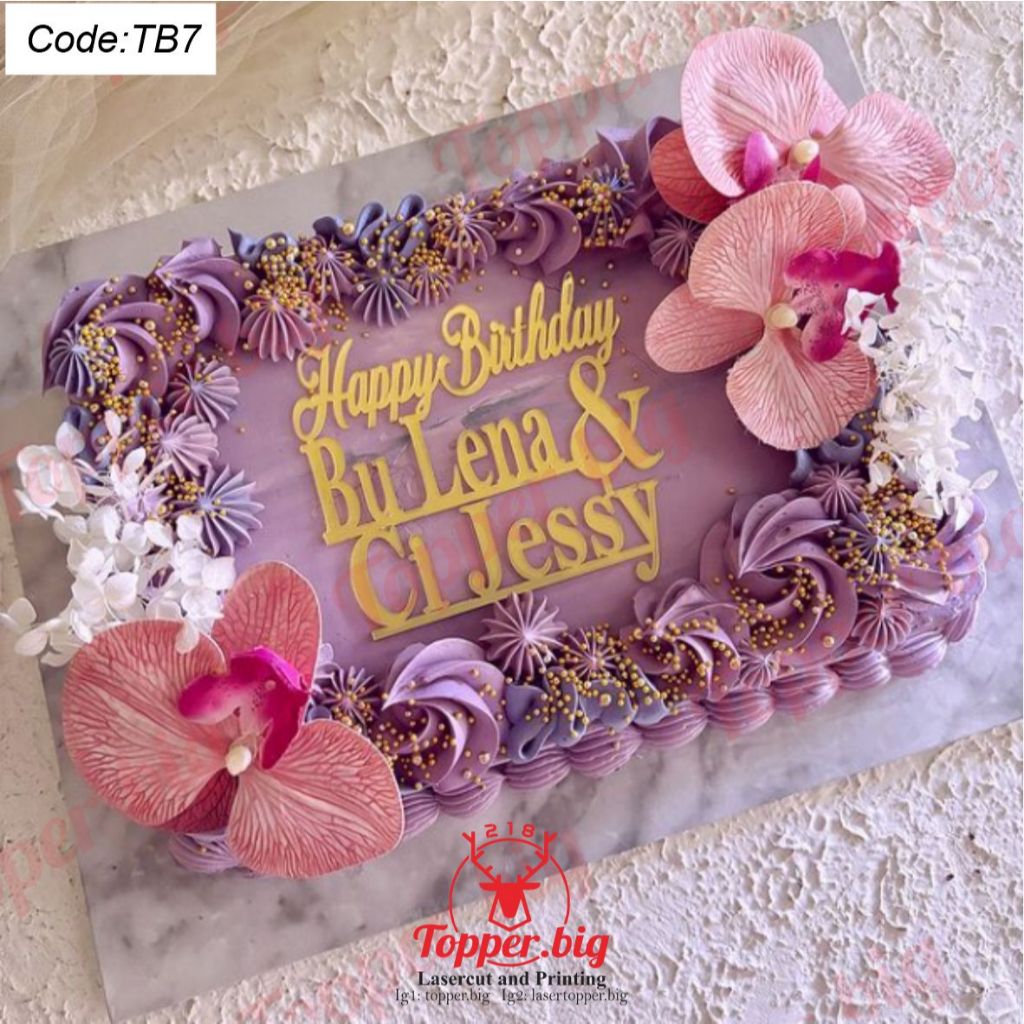 Caketopper Akrilik Murah Tanpa Stik - Topper Custom - Topper Akrilik - Topper Akrilik Gold Mirror