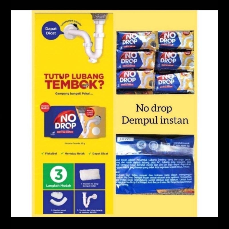No drop dempul tembok instant 20gr