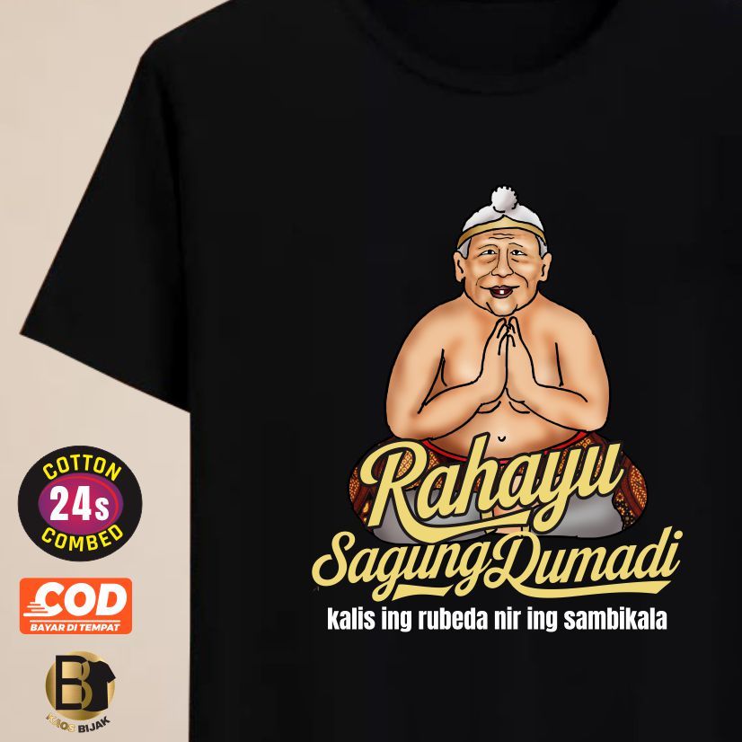 Kaos Semar Budaya Jawa Rahayu Sagung Dumadi Original Cotton 24s